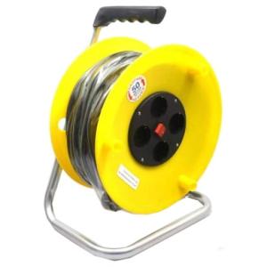 Przedłużacz Zasilający 50m, 4 Gniazda, Bęben